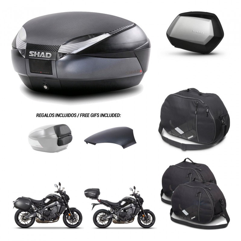 SHAD SH35 PREMIUM suitcases + mounting bracket SH48 trunk backrest cover accessories 49 L KIT-465058