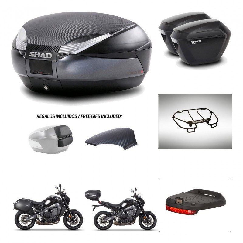 SHAD Suitcases sh23 + mounting bracket trunk SH48 backrest cover accessories 49 L KIT-465074