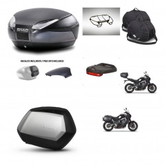 SHAD Maletas SH35 PREMIUM + soporte montaje baul SH48 tapa respaldo accesorios 49 L KIT-465076