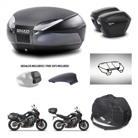 SHAD Suitcases sh23 + mounting bracket trunk SH48 backrest cover accessories 49 L KIT-465080