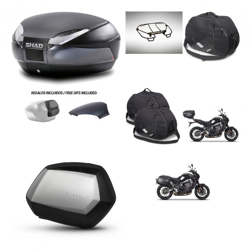 SHAD SH35 PREMIUM suitcases + mounting bracket SH48 trunk backrest cover accessories 49 L KIT-465082