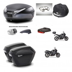 SHAD Maletas sh23 + soporte montaje baul SH48 tapa respaldo accesorios 49 L KIT-465086