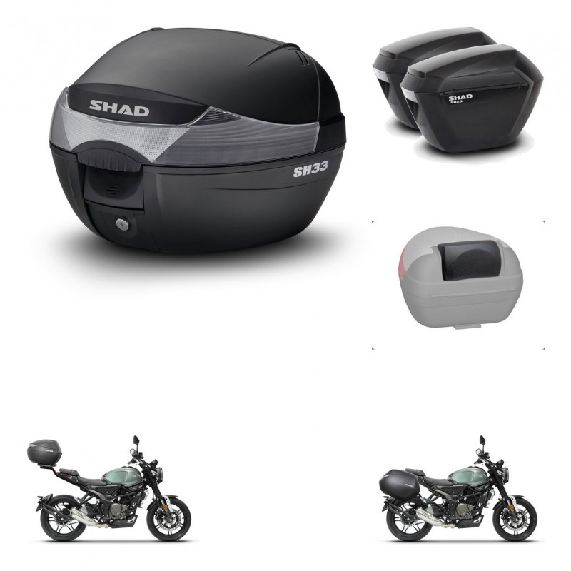 SHAD Maletas sh23 + soporte montaje baul SH33 accesorios KIT-465150