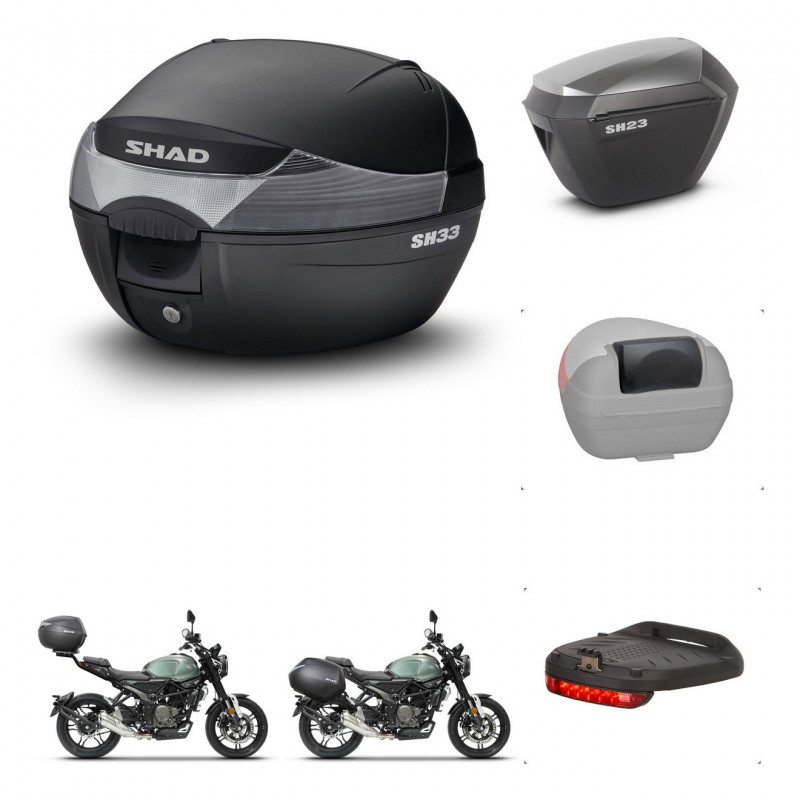 SHAD Maletas sh23 alu + soporte montaje baul SH33 accesorios KIT-465153