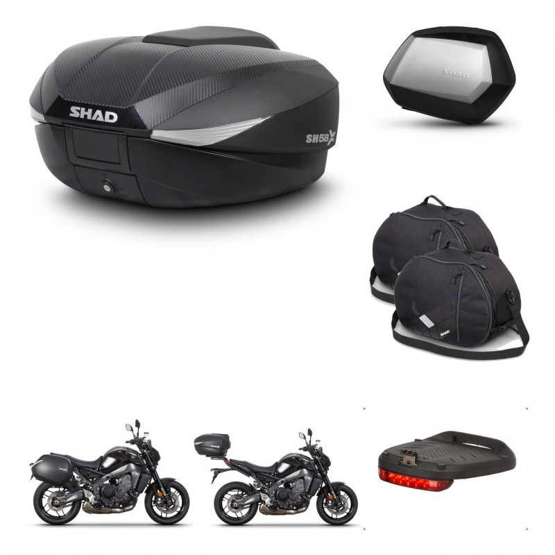 SHAD Maletas SH35 PREMIUM + soporte montaje baul SH58 accesorios KIT-465172