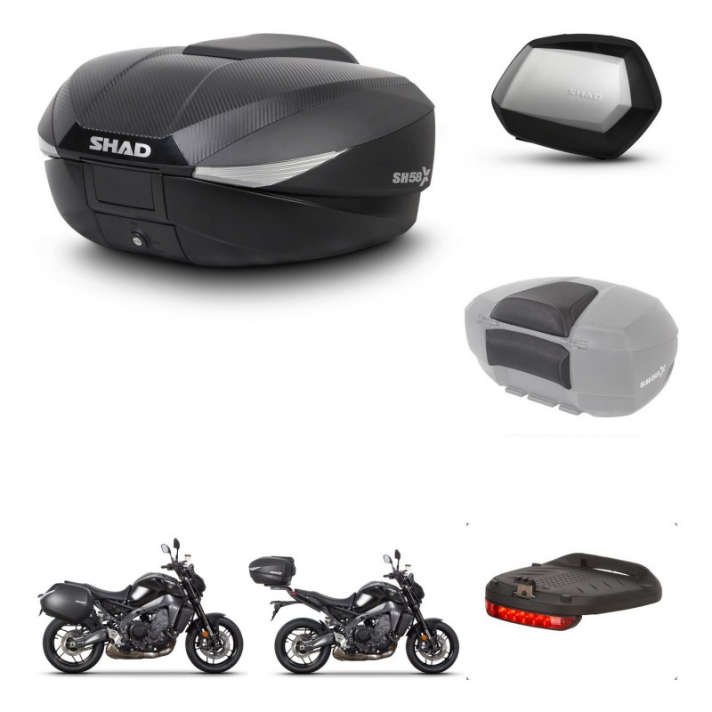 SHAD Maletas SH35 PREMIUM + soporte montaje baul SH58 accesorios KIT-465195