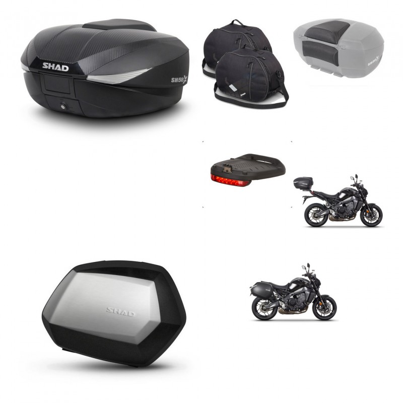SHAD Maletas SH35 PREMIUM + soporte montaje baul SH58 accesorios KIT-465196