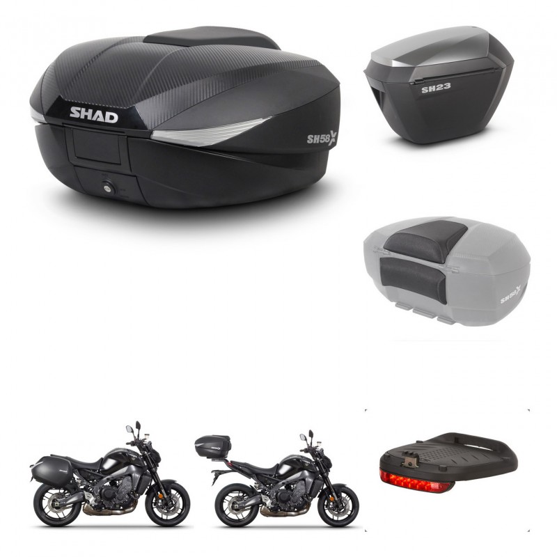 SHAD SH23 alu suitcases + mounting bracket SH58 trunk accessories KIT-465197