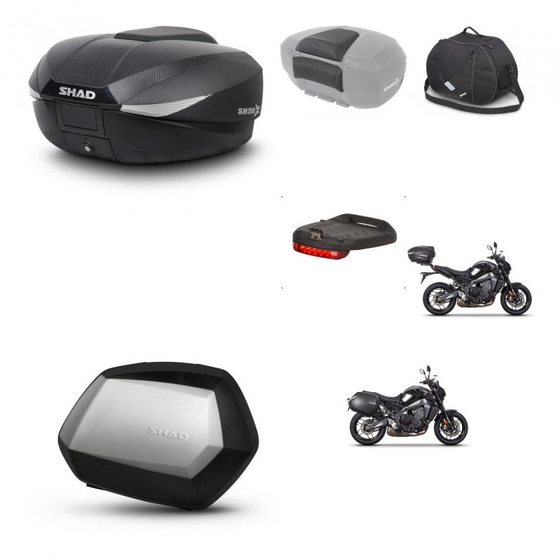 SHAD Maletas SH35 PREMIUM + soporte montaje baul SH58 accesorios KIT-465207