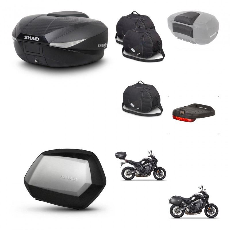 SHAD Maletas SH35 PREMIUM + soporte montaje baul SH58 accesorios KIT-465208