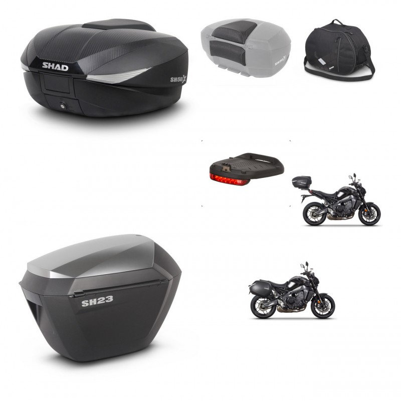 SHAD Maletas sh23 alu + soporte montaje baul SH58 accesorios KIT-465209
