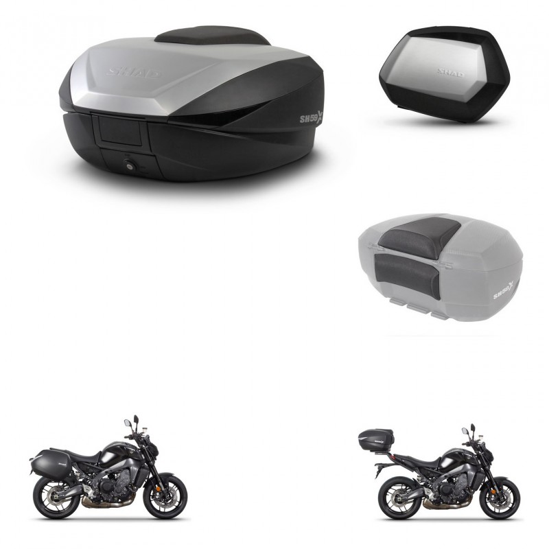 SHAD Maletas SH35 PREMIUM + soporte montaje baul SH59 accesorios 59L KIT-465285