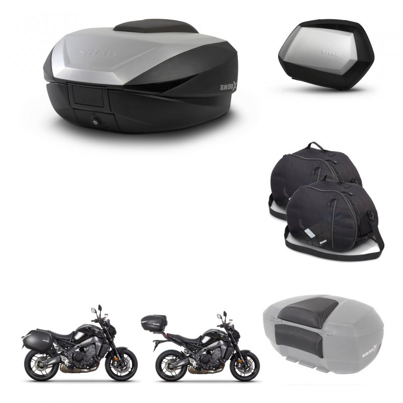 SHAD Maletas SH35 PREMIUM + soporte montaje baul SH59 accesorios 59L KIT-465286