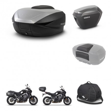SHAD Maletas sh23 alu + soporte montaje baul SH59 accesorios 59L KIT-465299