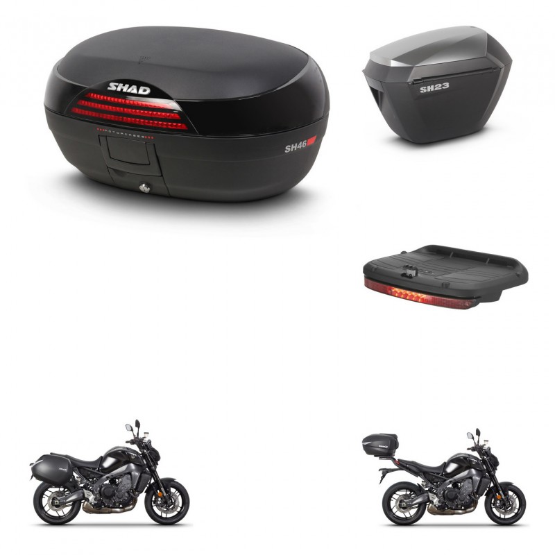 SHAD Maletas sh23 alu + soporte montaje baul SH46 accesorios 45 L KIT-465365