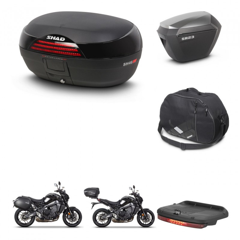 SHAD Maletas sh23 alu + soporte montaje baul SH46 accesorios 45 L KIT-465377