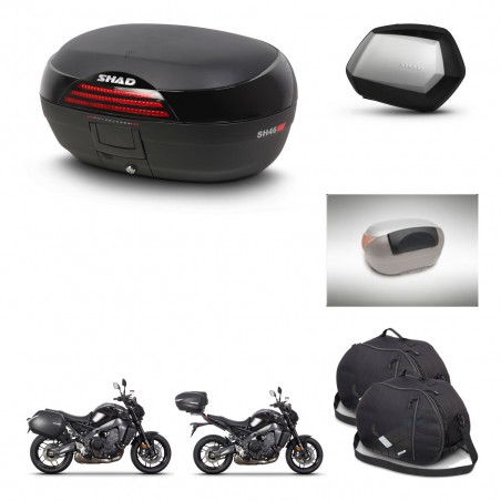 SHAD Maletas SH35 PREMIUM + soporte montaje baul SH46 accesorios 45 L KIT-465382