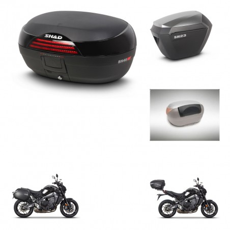 SHAD Maletas sh23 alu + soporte montaje baul SH46 accesorios 45 L KIT-465383