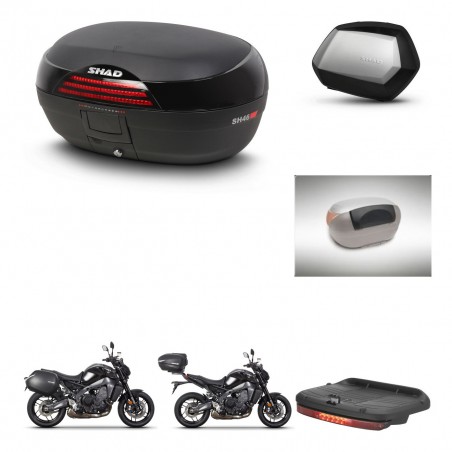 SHAD Maletas SH35 PREMIUM + soporte montaje baul SH46 accesorios 45 L KIT-465387