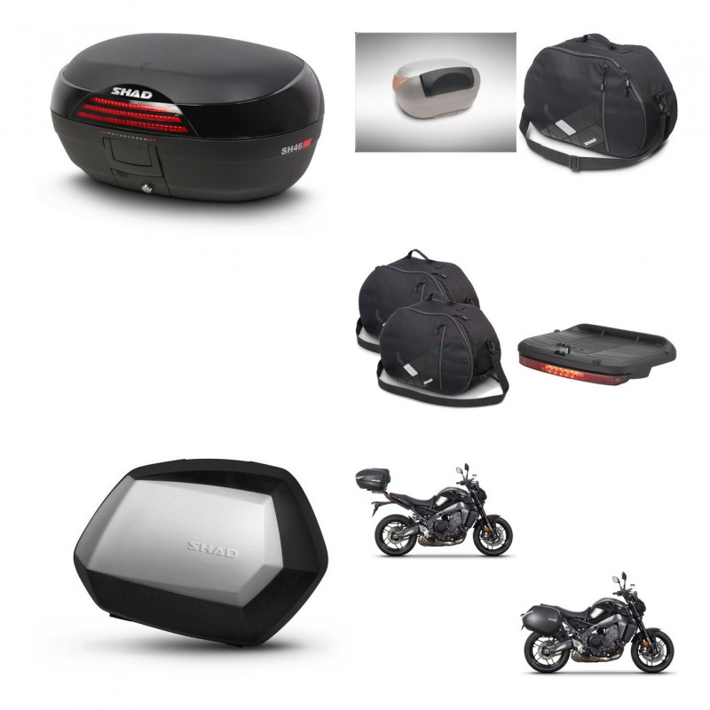 SHAD Maletas SH35 PREMIUM + soporte montaje baul SH46 accesorios 45 L KIT-465400