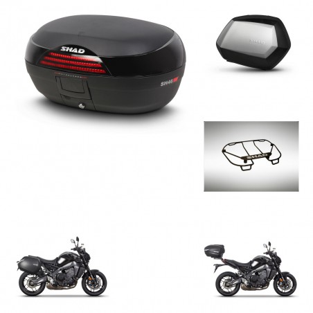 SHAD Maletas SH35 PREMIUM + soporte montaje baul SH46 accesorios 45 L KIT-465405