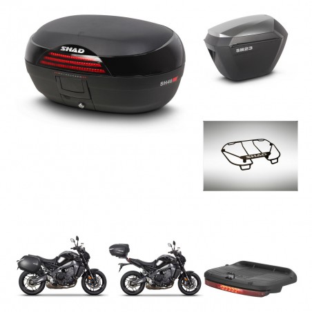 SHAD Maletas sh23 alu + soporte montaje baul SH46 accesorios 45 L KIT-465413