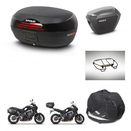 SHAD Maletas sh23 alu + soporte montaje baul SH46 accesorios 45 L KIT-465419