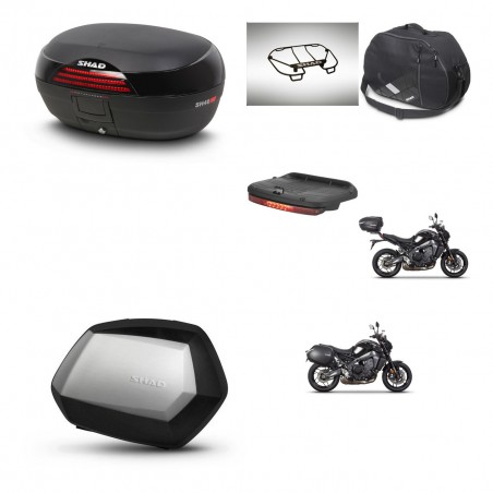 SHAD Maletas SH35 PREMIUM + soporte montaje baul SH46 accesorios 45 L KIT-465423