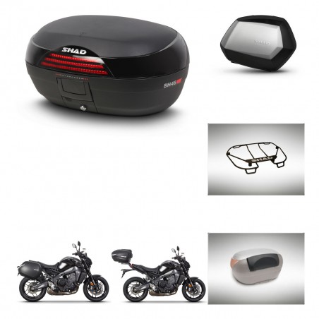 SHAD Maletas SH35 PREMIUM + soporte montaje baul SH46 accesorios 45 L KIT-465429