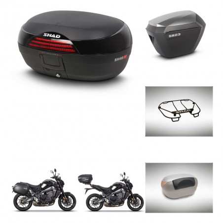 SHAD Maletas sh23 alu + soporte montaje baul SH46 accesorios 45 L KIT-465431