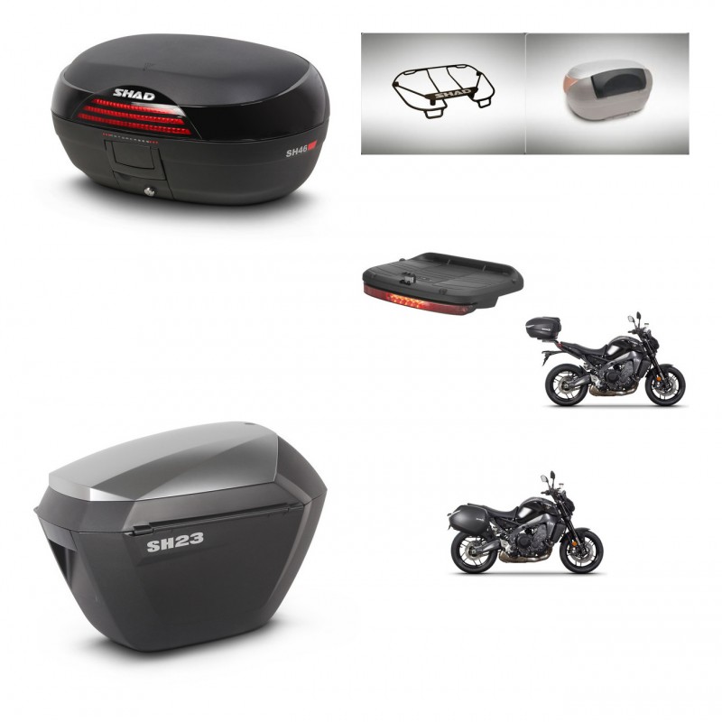 SHAD Maletas sh23 alu + soporte montaje baul SH46 accesorios 45 L KIT-465437