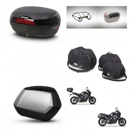 SHAD Maletas SH35 PREMIUM + soporte montaje baul SH46 accesorios 45 L KIT-465442