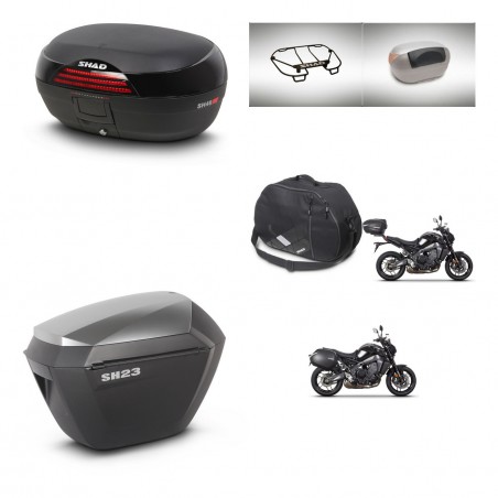 SHAD Maletas sh23 alu + soporte montaje baul SH46 accesorios 45 L KIT-465443