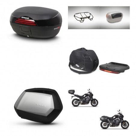 SHAD Maletas SH35 PREMIUM + soporte montaje baul SH46 accesorios 45 L KIT-465447