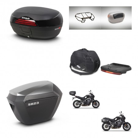 SHAD Maletas sh23 alu + soporte montaje baul SH46 accesorios 45 L KIT-465449