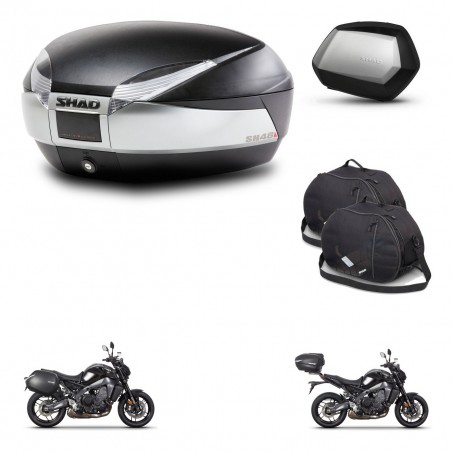 SHAD Maletas SH35 PREMIUM + soporte montaje baul SH48 accesorios TITANIUM KIT-465566