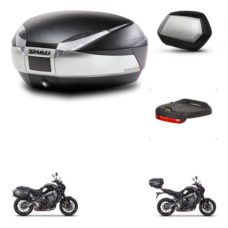 SHAD Maletas SH35 PREMIUM + soporte montaje baul SH48 accesorios TITANIUM KIT-465571