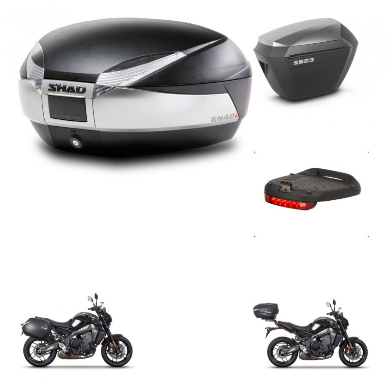 SHAD Maletas sh23 alu + soporte montaje baul SH48 accesorios TITANIUM PREMIUM KIT-465573