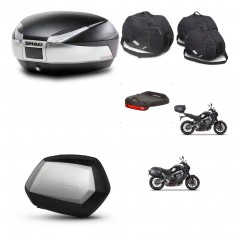 SHAD Maletas SH35 PREMIUM + soporte montaje baul SH48 accesorios TITANIUM KIT-465584