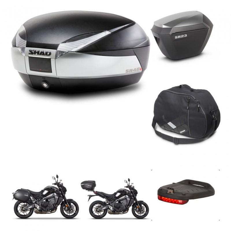 SHAD Maletas sh23 alu + soporte montaje baul SH48 accesorios TITANIUM PREMIUM KIT-465585