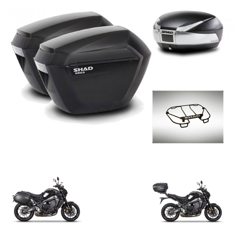 SHAD Baul SH48 + soporte montaje maletas sh23 accesorios TITANIUM PREMIUM KIT-465588