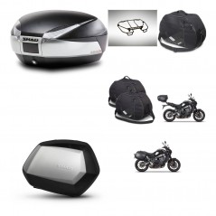 SHAD SH35 PREMIUM suitcases + mounting bracket SH48 trunk accessories TITANIUM KIT-465602