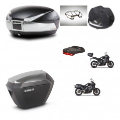 SHAD SH23 alu suitcases + mounting bracket SH48 trunk accessories TITANIUM PREMIUM KIT-465609