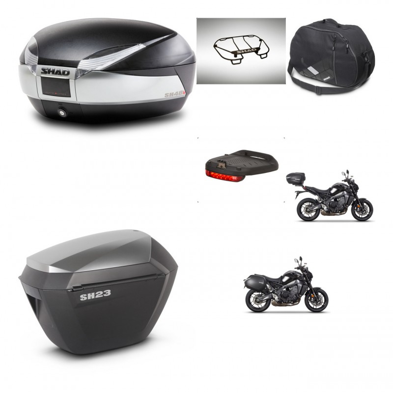 SHAD Maletas sh23 alu + soporte montaje baul SH48 accesorios TITANIUM PREMIUM KIT-465609