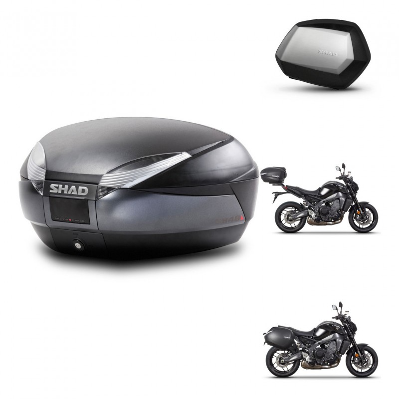 SHAD Maletas SH35 PREMIUM + soporte montaje baul SH48 DARK GREY KIT-465661