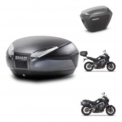 SHAD SH23 alu suitcases + mounting bracket SH48 trunk DARK GREY PREMIUM KIT-465663