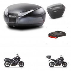 SHAD SH23 alu suitcases + mounting bracket SH48 trunk accessories DARK GREY PREMIUM KIT-465669