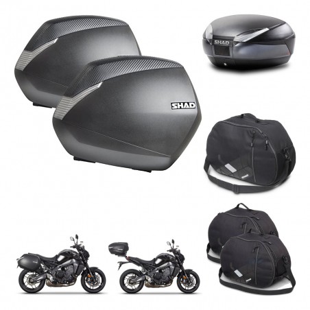 SHAD Baul SH48 + soporte montaje maletas SH36 accesorios DARK GREY PREMIUM KIT-465671