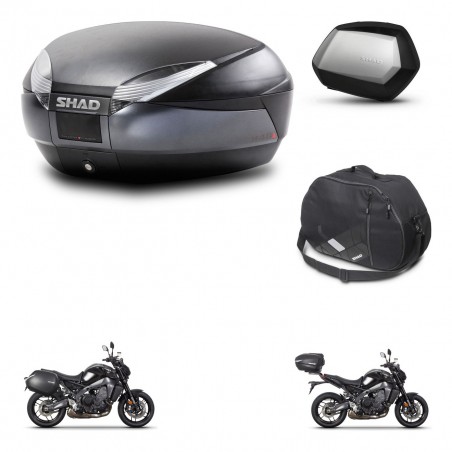 SHAD Maletas SH35 PREMIUM + soporte montaje baul SH48 accesorios DARK GREY KIT-465673