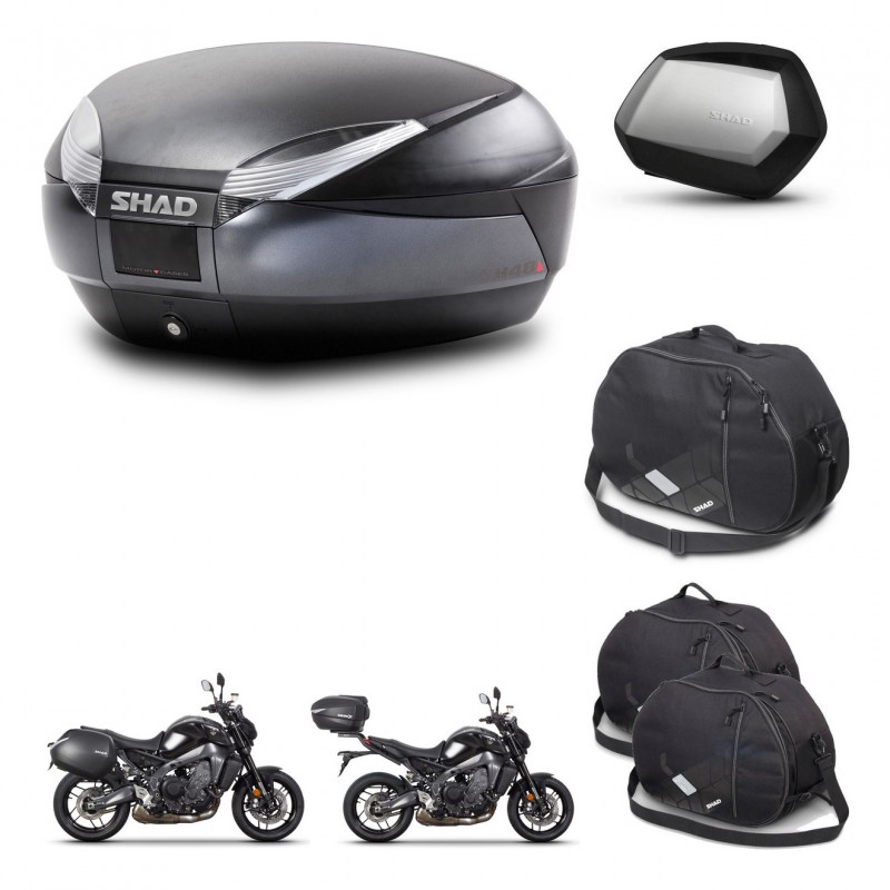 SHAD SH35 PREMIUM suitcases + mounting bracket SH48 trunk accessories DARK GREY KIT-465674